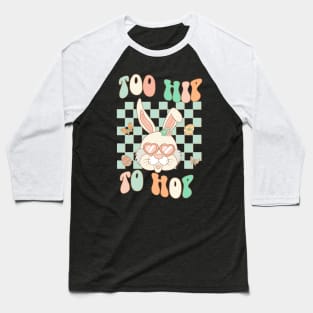 Retro Easter Bunny Too Hip to Hop Baseball T-Shirt